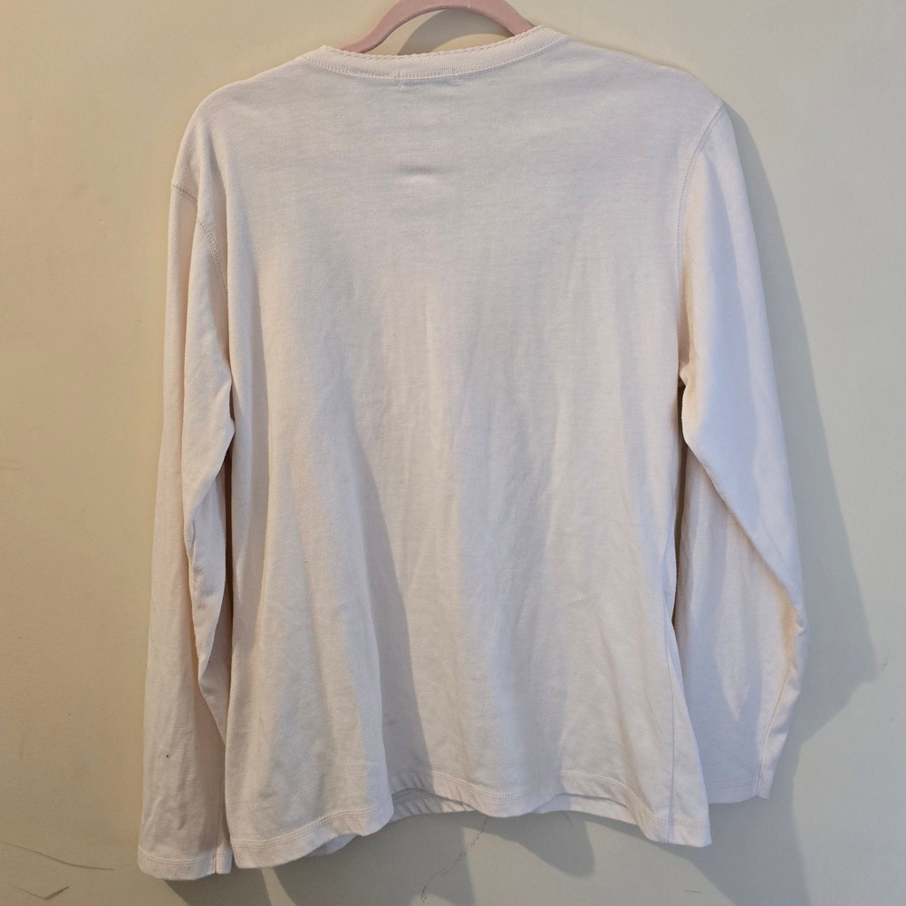 White Stag Womens Cream Floral Embroidered Button Front Cardigan Sweater Medium - Picture 2 of 5